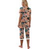 image:imagePrinStory Womens Pajama Set Short Sleeve Shirt and Capri Pants Sleepwear Pjs Sets with PocketsFppink Glass Caviar