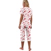 image:imagePrinStory Womens Pajama Set Short Sleeve Shirt and Capri Pants Sleepwear Pjs Sets with PocketsFpwhite Red Heart