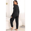 image:imagePrinStory Womens Pajama Sets Long Sleeve Pajamas Soft Pjs Sets for Women 2 Piece Lounge Set Loungewear with PocketsBlack Grey