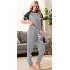 image:imagePrinStory Womens Pajama Sets Short Sleeve Pjs 2 Piece Lounge Set Soft Pj Sets Lightweight Sleepwear Loungewear with PocketsLight Gray