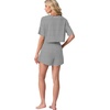 image:imagePrinStory Womens Pajama Sets Side Split Shorts Pj Set Cute Pjs 2 Piece Summer Lounge SetsFpblack White Stripe