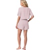 image:imagePrinStory Womens Pajama Sets Side Split Shorts Pj Set Cute Pjs 2 Piece Summer Lounge SetsFppink White Stripe