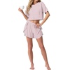 image:imagePrinStory Womens Pajama Sets Side Split Shorts Pj Set Cute Pjs 2 Piece Summer Lounge SetsFppink White Stripe