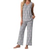 image:imagePrinStory Womens Pajama Sets Soft Knit Pjs 2 Piece Sleeveless Pajama Set Summer Lightweight Pj with PocketsPink Star