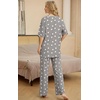 image:imagePrinStory Womens Pajamas Sets 2 Piece Lounge Set Short Sleeve Tops and Long Pants Soft Pjs Loungewear with PocketsFpgray White Star