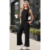 image:imagePrinStory Womens Pajamas Sets 2 Piece Soft Pjs for Women Sleeveless Pajama Set Summer Loungewear with PocketsBlack
