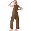 image:imagePrinStory Womens Pajamas Sets 2 Piece Soft Pjs for Women Sleeveless Pajama Set Summer Loungewear with PocketsBrown