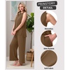 image:imagePrinStory Womens Pajamas Sets 2 Piece Soft Pjs for Women Sleeveless Pajama Set Summer Loungewear with PocketsBrown