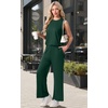 image:imagePrinStory Womens Pajamas Sets 2 Piece Soft Pjs for Women Sleeveless Pajama Set Summer Loungewear with PocketsDark Green