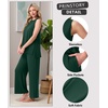 image:imagePrinStory Womens Pajamas Sets 2 Piece Soft Pjs for Women Sleeveless Pajama Set Summer Loungewear with PocketsDark Green
