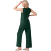image:imagePrinStory Womens Pajamas Sets 2 Piece Soft Pjs for Women Sleeveless Pajama Set Summer Loungewear with PocketsDark Green