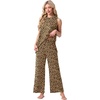 image:imagePrinStory Womens Pajamas Sets 2 Piece Soft Pjs for Women Sleeveless Pajama Set Summer Loungewear with PocketsFpapricot Ld Print