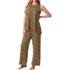 image:imagePrinStory Womens Pajamas Sets 2 Piece Soft Pjs for Women Sleeveless Pajama Set Summer Loungewear with PocketsFpapricot Ld Print