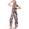 image:imagePrinStory Womens Pajamas Sets 2 Piece Soft Pjs for Women Sleeveless Pajama Set Summer Loungewear with PocketsFpbig Leaf Pink