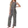 image:imagePrinStory Womens Pajamas Sets 2 Piece Soft Pjs for Women Sleeveless Pajama Set Summer Loungewear with PocketsFpblack Tree Grain