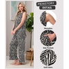 image:imagePrinStory Womens Pajamas Sets 2 Piece Soft Pjs for Women Sleeveless Pajama Set Summer Loungewear with PocketsFpblack Tree Grain