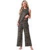 image:imagePrinStory Womens Pajamas Sets 2 Piece Soft Pjs for Women Sleeveless Pajama Set Summer Loungewear with PocketsFpgray Ld Print