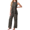 image:imagePrinStory Womens Pajamas Sets 2 Piece Soft Pjs for Women Sleeveless Pajama Set Summer Loungewear with PocketsFpgray Ld Print