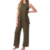 image:imagePrinStory Womens Pajamas Sets 2 Piece Soft Pjs for Women Sleeveless Pajama Set Summer Loungewear with PocketsFpld Khaki