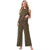 image:imagePrinStory Womens Pajamas Sets 2 Piece Soft Pjs for Women Sleeveless Pajama Set Summer Loungewear with PocketsFpld Khaki