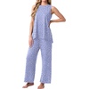 image:imagePrinStory Womens Pajamas Sets 2 Piece Soft Pjs for Women Sleeveless Pajama Set Summer Loungewear with PocketsFpspot Blue
