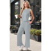 image:imagePrinStory Womens Pajamas Sets 2 Piece Soft Pjs for Women Sleeveless Pajama Set Summer Loungewear with PocketsGray Blue