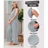 image:imagePrinStory Womens Pajamas Sets 2 Piece Soft Pjs for Women Sleeveless Pajama Set Summer Loungewear with PocketsGray Blue