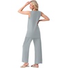 image:imagePrinStory Womens Pajamas Sets 2 Piece Soft Pjs for Women Sleeveless Pajama Set Summer Loungewear with PocketsGray Blue