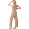 image:imagePrinStory Womens Pajamas Sets 2 Piece Soft Pjs for Women Sleeveless Pajama Set Summer Loungewear with PocketsKhaki