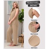 image:imagePrinStory Womens Pajamas Sets 2 Piece Soft Pjs for Women Sleeveless Pajama Set Summer Loungewear with PocketsKhaki