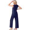 image:imagePrinStory Womens Pajamas Sets 2 Piece Soft Pjs for Women Sleeveless Pajama Set Summer Loungewear with PocketsNavy Blue