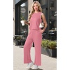 image:imagePrinStory Womens Pajamas Sets 2 Piece Soft Pjs for Women Sleeveless Pajama Set Summer Loungewear with PocketsPink