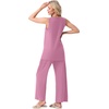 image:imagePrinStory Womens Pajamas Sets 2 Piece Soft Pjs for Women Sleeveless Pajama Set Summer Loungewear with PocketsPurple Red