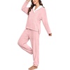 image:imagePrinStory Womens Pajamas Winter Soft Fluffy Pajama Set Fuzzy Warm Pjs Flannel 2 Piece Plush Sleepwear Lounge SetsLight Pink