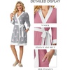 image:imagePrinStory Womens Robe Knit Kimono Bathrobe Lightweight Soft Sleepwear Knee Length Lounge RobesA1 Pink Star