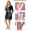 image:imagePrinStory Womens Robe Knit Kimono Bathrobe Lightweight Soft Sleepwear Knee Length Lounge RobesBlack
