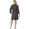 image:imagePrinStory Womens Robe Knit Kimono Bathrobe Lightweight Soft Sleepwear Knee Length Lounge RobesDark Gray