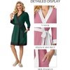image:imagePrinStory Womens Robe Knit Kimono Bathrobe Lightweight Soft Sleepwear Knee Length Lounge RobesDark Green