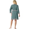 image:imagePrinStory Womens Robe Knit Kimono Bathrobe Lightweight Soft Sleepwear Knee Length Lounge RobesHaze Blue