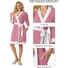 image:imagePrinStory Womens Robe Knit Kimono Bathrobe Lightweight Soft Sleepwear Knee Length Lounge RobesPink