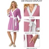 image:imagePrinStory Womens Robe Knit Kimono Bathrobe Lightweight Soft Sleepwear Knee Length Lounge RobesPurple Red
