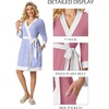 image:imagePrinStory Womens Robe Knit Kimono Bathrobe Lightweight Soft Sleepwear Knee Length Lounge RobesSpot Blue
