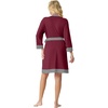 image:imagePrinStory Womens Robe Knit Kimono Bathrobe Lightweight Soft Sleepwear Knee Length Lounge RobesWine Red