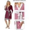 image:imagePrinStory Womens Robe Knit Kimono Bathrobe Lightweight Soft Sleepwear Knee Length Lounge RobesWine Red