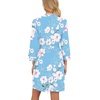 image:imagePrinStory Womens Robe Lightweight Short Knit Bathrobe Soft Ladies Sleepwear with PocketsB01 Fplight Blue