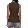 image:imagePrinStory Womens Sleeveless Textured Slim Tops Crewneck Knit Solid Summer Casual Shirts Pullover Tank Tops for WomenBl Coffee