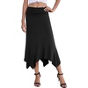 image:imagePrinStory Womens Summer Skirts Spring Casual Elegant Flowy Handkerchief Hemline Midi Floral Skirt M Black