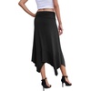 image:imagePrinStory Womens Summer Skirts Spring Casual Elegant Flowy Handkerchief Hemline Midi Floral Skirt M Black