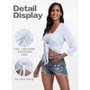 image:imagePrinStory Womens Tie Front Cropped Cardigan Summer 34 Sleeve Bolero Shrug for Sleeveless Dress Beach Cover Up Tops S4XL1 Bleached White