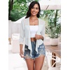 image:imagePrinStory Womens Tie Front Cropped Cardigan Summer 34 Sleeve Bolero Shrug for Sleeveless Dress Beach Cover Up Tops S4XL1 Bleached White